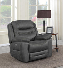 Load image into Gallery viewer, Hemer Motion Collection - Dark Grey - Hemer Upholstered Power^2 Recliner Dark Grey