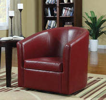 Load image into Gallery viewer, Accents : Chairs - Red - Upholstery Sloped Arm Accent Swivel Chair Red