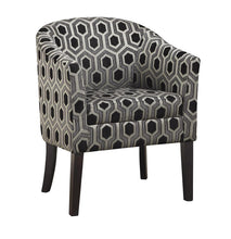 Load image into Gallery viewer, Accents : Chairs - Grey White - Hexagon Patterned Accent Chair Grey And Black