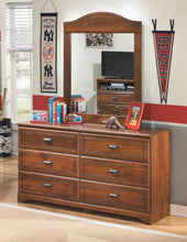 Load image into Gallery viewer, Barchan - Medium Brown - 8 Pc. - Dresser, Mirror, Chest, Twin Panel Bed, 2 Nightstands