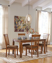 Load image into Gallery viewer, Berringer - Rustic Brown - 5 Pc. - Rectangular Dining Room Table, 4 Upholstered Side Chairs