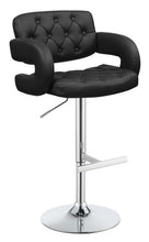 Load image into Gallery viewer, Rec Room/bar Stools: Height Adjustable - Black - 29" Adjustable Height Bar Stool Black And Chrome