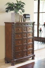 Load image into Gallery viewer, North Shore - Dark Brown - 8 Pc. - Dresser, Mirror, Chest, King Poster Bed with Canopy