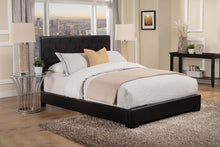 Load image into Gallery viewer, Conner Collection - Black - Conner Twin Upholstered Panel Bed Black