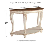 Load image into Gallery viewer, Realyn - White/Brown - Sofa Table