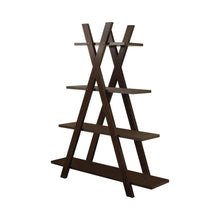 Load image into Gallery viewer, Home Office : Bookcases - 4-tier Crisscross Bookcase Cappuccino