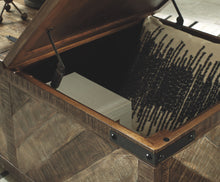 Load image into Gallery viewer, Cordayne - Rustic Brown - COCKTAIL TABLE WITH STORAGE