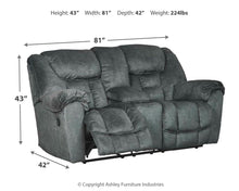 Load image into Gallery viewer, Capehorn - Granite - DBL Rec Loveseat w/Console