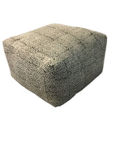Load image into Gallery viewer, Accent : Floor Pouf - Cream - Square Upholstered Floor Pouf Cream And Black