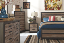 Load image into Gallery viewer, Harlinton - Warm Gray/Charcoal - 5 Pc. - Dresser, Mirror, Queen Panel Bed