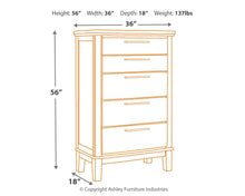 Load image into Gallery viewer, Ralene - Medium Brown - Five Drawer Chest
