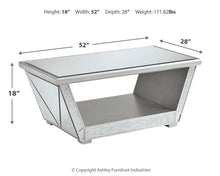 Load image into Gallery viewer, Fanmory - Silver Finish - Rectangular Cocktail Table
