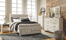 Load image into Gallery viewer, Bellaby - Whitewash - 6 Pc. - Dresser, Mirror, King Platform Bed with 2 Storage Drawers