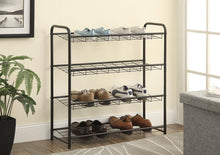 Load image into Gallery viewer, 4-shelf Metal Shoe Rack Black