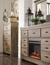 Load image into Gallery viewer, Trinell - Brown - Dresser with Fireplace Option