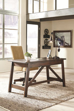 Load image into Gallery viewer, Baldridge - Rustic Brown - 2 Pc. - Large Leg Desk, Upholstered Swivel Desk Chair