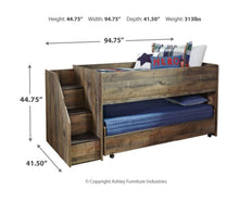 Load image into Gallery viewer, Trinell - Brown - Twin Loft Bed with Pull-out Caster Bed