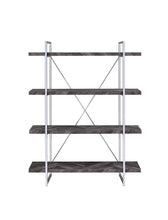Load image into Gallery viewer, Grimma Collection - Grimma 4-shelf Bookcase Rustic Grey Herringbone
