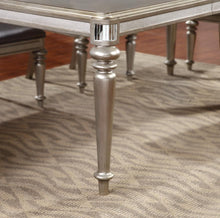 Load image into Gallery viewer, Bling Game Collection - Danette Rectangular Dining Table With Leaf Metallic Platinum