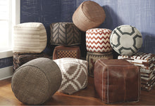 Load image into Gallery viewer, Chevron - Natural/Black - Pouf