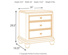 Load image into Gallery viewer, Coralayne - Silver - Three Drawer Night Stand
