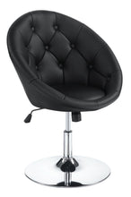 Load image into Gallery viewer, Accents : Chairs - Black - Round Tufted Swivel Chair Black And Chrome
