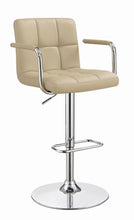 Load image into Gallery viewer, Rec Room/bar Stools: Height Adjustable - Beige - Adjustable Height Bar Stool Beige And Chrome