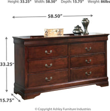 Load image into Gallery viewer, Alisdair - Dark Brown - 6 Pc. - Dresser, Mirror, Chest, Queen Sleigh Bed, Nightstand
