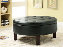 Load image into Gallery viewer, Dark Brown - Round Tufted Upholstered Storage Ottoman Dark Brown