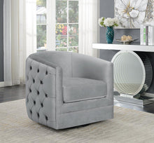 Load image into Gallery viewer, Silver - Upholstered Swivel Accent Chair Grey