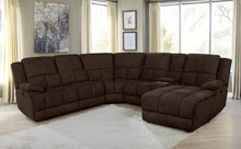 Load image into Gallery viewer, Brown - Belize 6-piece Pillow Top Arm Power Sectional Brown