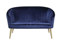 Load image into Gallery viewer, Blue - Upholstered Accent Settee Blue