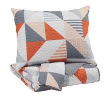 Load image into Gallery viewer, Layne - Gray/Orange - Twin Coverlet Set
