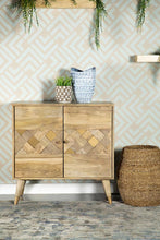 Load image into Gallery viewer, Checkered Pattern 2-door Accent Cabinet Natural
