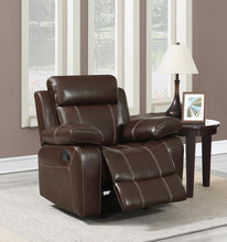 Load image into Gallery viewer, Myleene Motion Collection - Chestnut - Myleene Pillow Top Arm Glider Recliner Chestnut