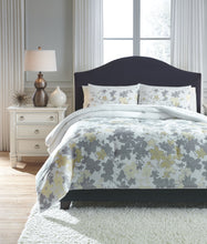 Load image into Gallery viewer, Maureen - Gray/Yellow - King Comforter Set
