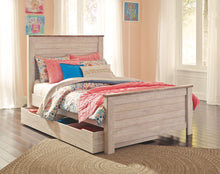 Load image into Gallery viewer, Willowton - Whitewash - Twin Panel Bed