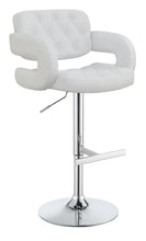 Load image into Gallery viewer, Rec Room/bar Stools: Height Adjustable - White - 29" Adjustable Height Bar Stool Chrome And White