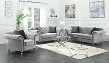 Load image into Gallery viewer, Silver - Frostine Button Tufted Sofa Silver