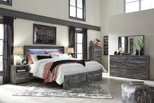 Load image into Gallery viewer, Baystorm - Gray - 6 Pc. - Dresser, Mirror, King Panel Bed with 2 Storage Drawers
