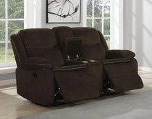 Load image into Gallery viewer, Brown - Jennings Upholstered Motion Loveseat With Console Brown