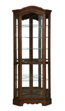 Load image into Gallery viewer, 6-shelf Corner Curio Cabinet Burnished Brown