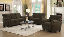 Load image into Gallery viewer, Brown - Clemintine Upholstered Loveseat With Nailhead Trim Brown
