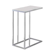Load image into Gallery viewer, Glass Top Accent Table Chrome And White