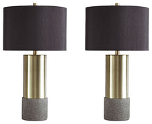 Load image into Gallery viewer, Jacek - Gray/Brass Finish - Metal Table Lamp (2/CN)