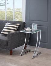 Load image into Gallery viewer, Rectangular Top Accent Table Chrome And Clear