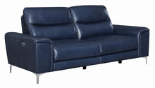 Load image into Gallery viewer, Largo Motion Collection - Ink Blue Velvet - Largo Upholstered Power Sofa Ink Blue