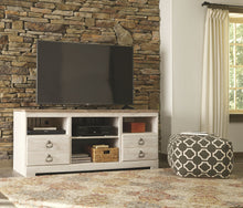 Load image into Gallery viewer, Willowton - Whitewash - 4 Pc. - Entertainment Center - 64" TV Stand with Fireplace Option