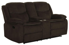 Load image into Gallery viewer, Brown - Jennings Upholstered Motion Loveseat With Console Brown