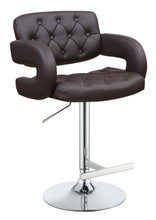 Load image into Gallery viewer, Rec Room/bar Stools: Height Adjustable - Brown - 29" Adjustable Height Bar Stool Chrome And Brown